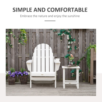 Outsunny Folding Adirondack Chair, HDPE Outdoor All Weather Plastic Lounge Beach Chairs for Patio Deck and Lawn Furniture