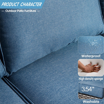 OVIOS 5-piece Patio Furniture Wicker Outdoor High-back Seating Set