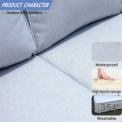 OVIOS 5-piece Patio Furniture Wicker Outdoor High-back Seating Set