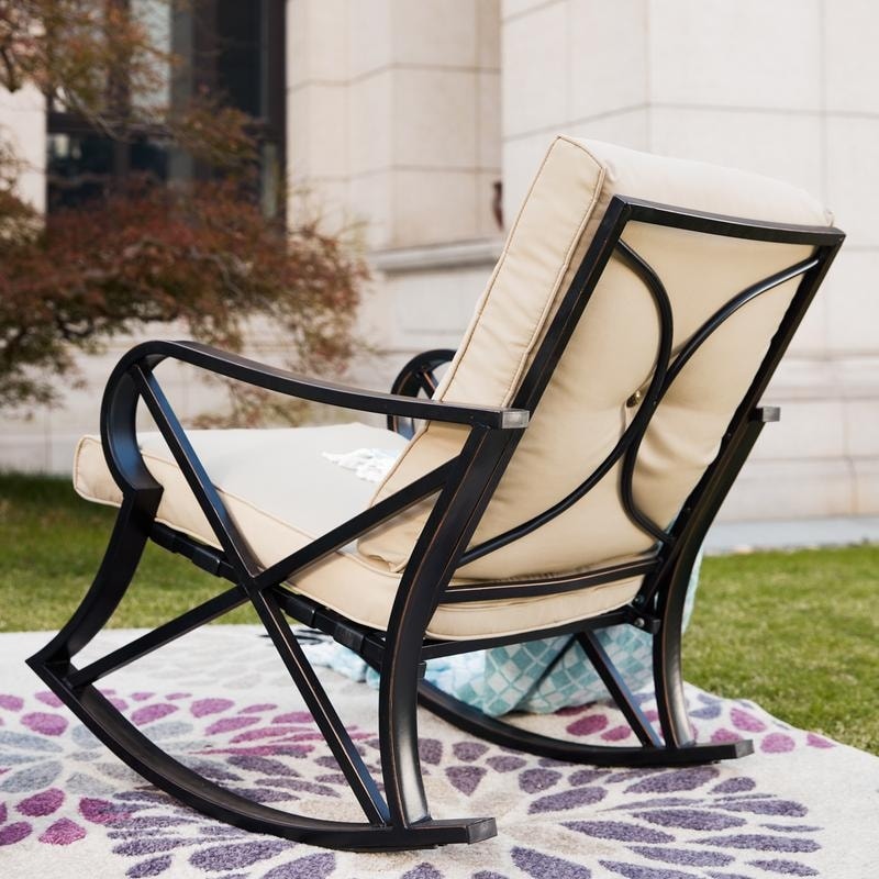 PATIO FESTIVAL 3-Piece Outdoor Rocker Conversation Set w/ Cushions