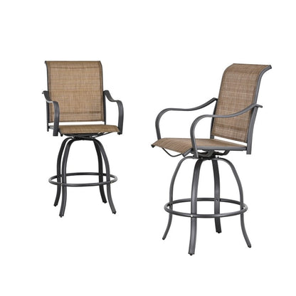 Patio Festival Outdoor Metal High Back Swivel Bar Chair (2-Pack)