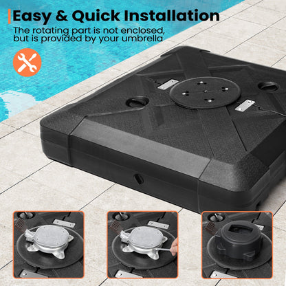 Pellebant 220 lbs Patio Cantilever Umbrella Base with Wheels - N/A