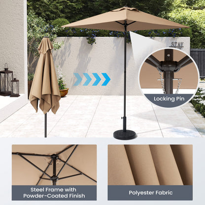 Pellebant 6 Piece Patio Set with Table, Umbrella and 4 Folding Chairs - 22.4Wx26.8Dx34.4H