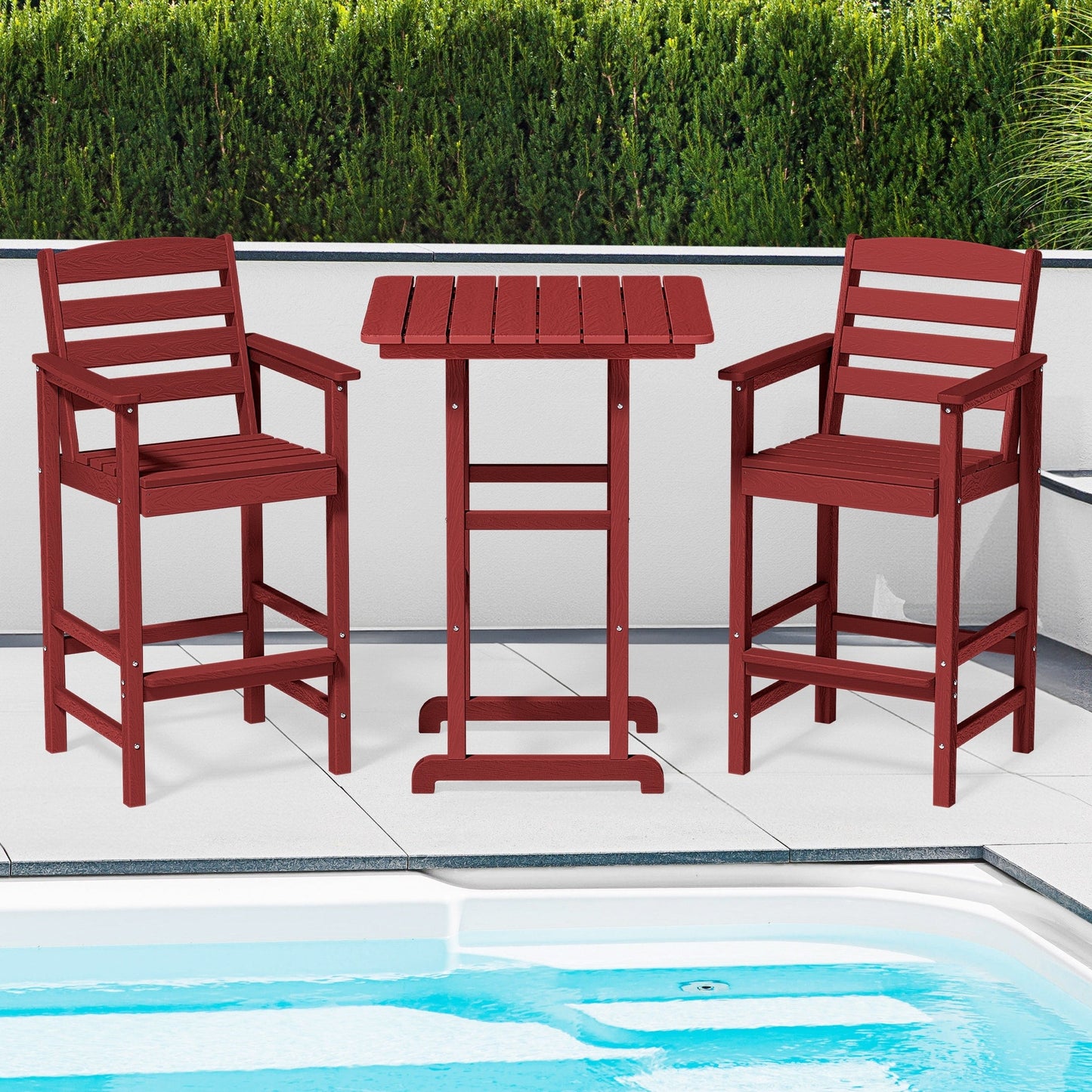 Plastic Tall adirondack Chair Set Of 3-Piece Patio Conversation Set