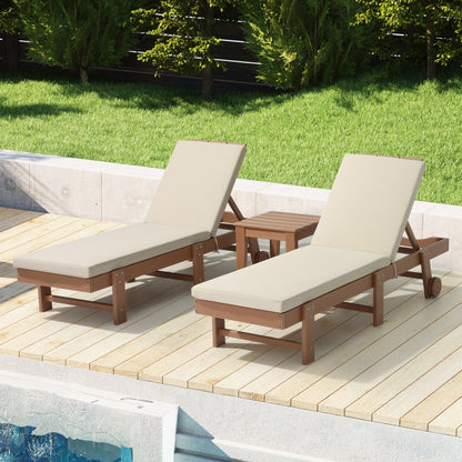 Polytrends Fading Free All Weather Outdoor Patio Chaise Lounge Cushions - (Set of 2)