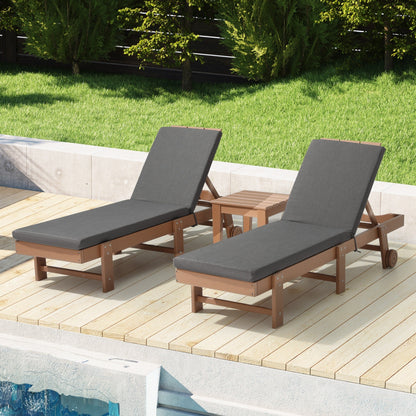 Polytrends Fading Free All Weather Outdoor Patio Chaise Lounge Cushions - (Set of 2)