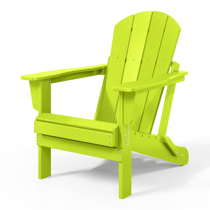 Polytrends Laguna Fade Resistant All Weather Outdoor Patio Folding Adirondack Chair