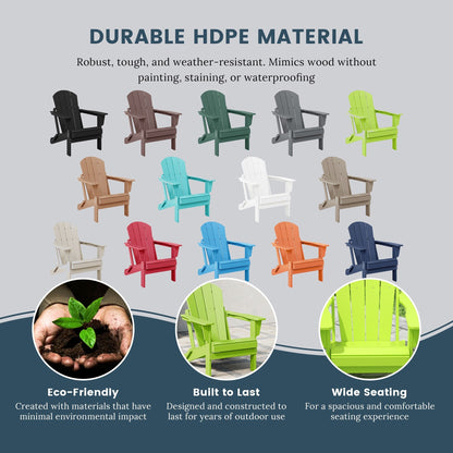 Polytrends Laguna Weather Resistant Outdoor Patio Folding Adirondack Chairs (Set of 2)