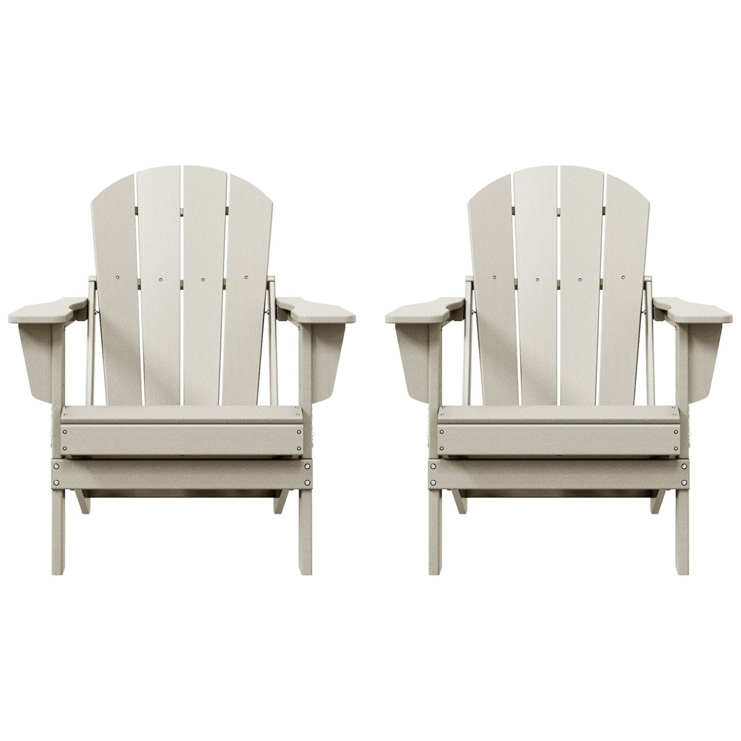 Polytrends Laguna Weather Resistant Outdoor Patio Folding Adirondack Chairs (Set of 2)