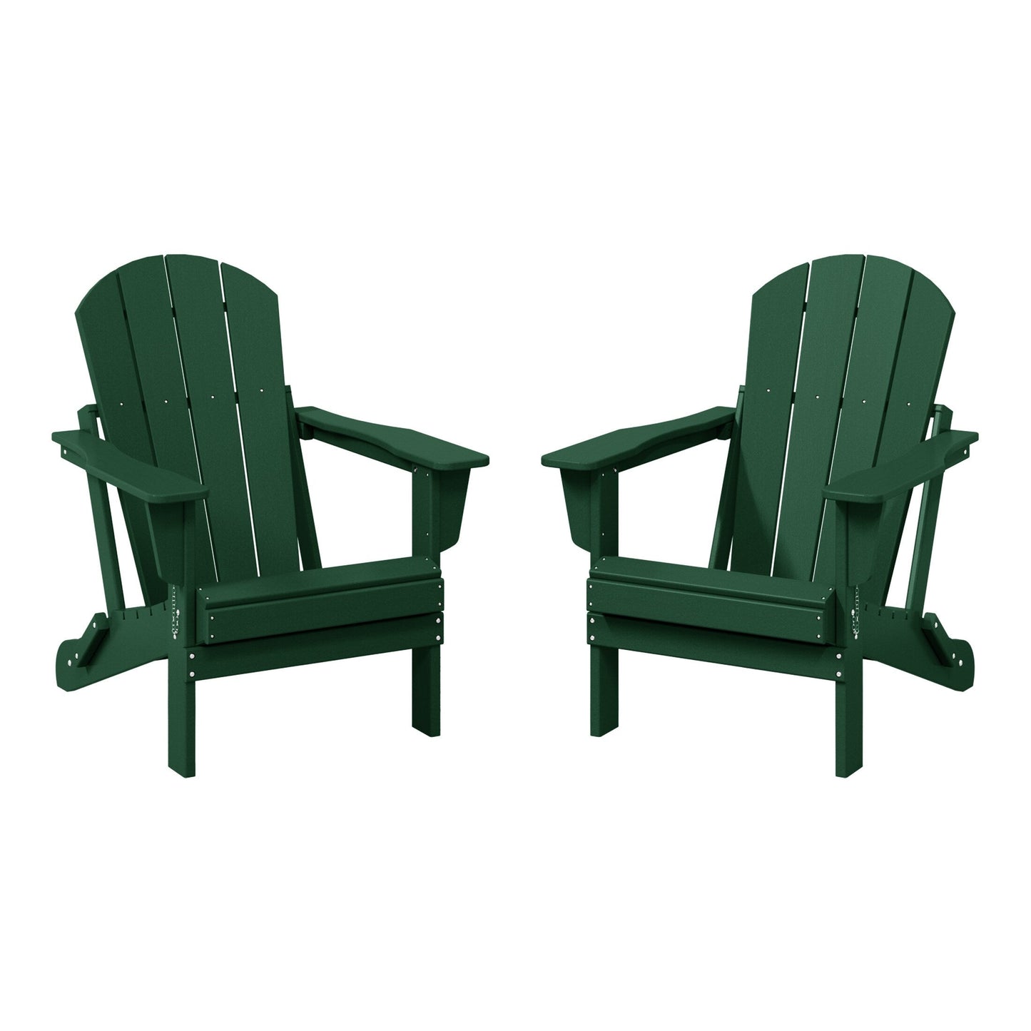 Polytrends Laguna Weather Resistant Outdoor Patio Folding Adirondack Chairs (Set of 2)