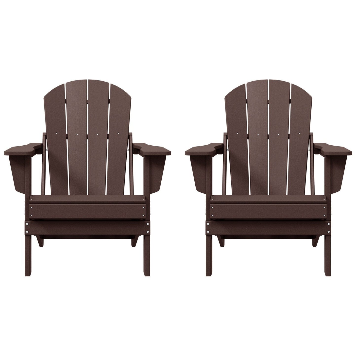 Polytrends Laguna Weather Resistant Outdoor Patio Folding Adirondack Chairs (Set of 2)