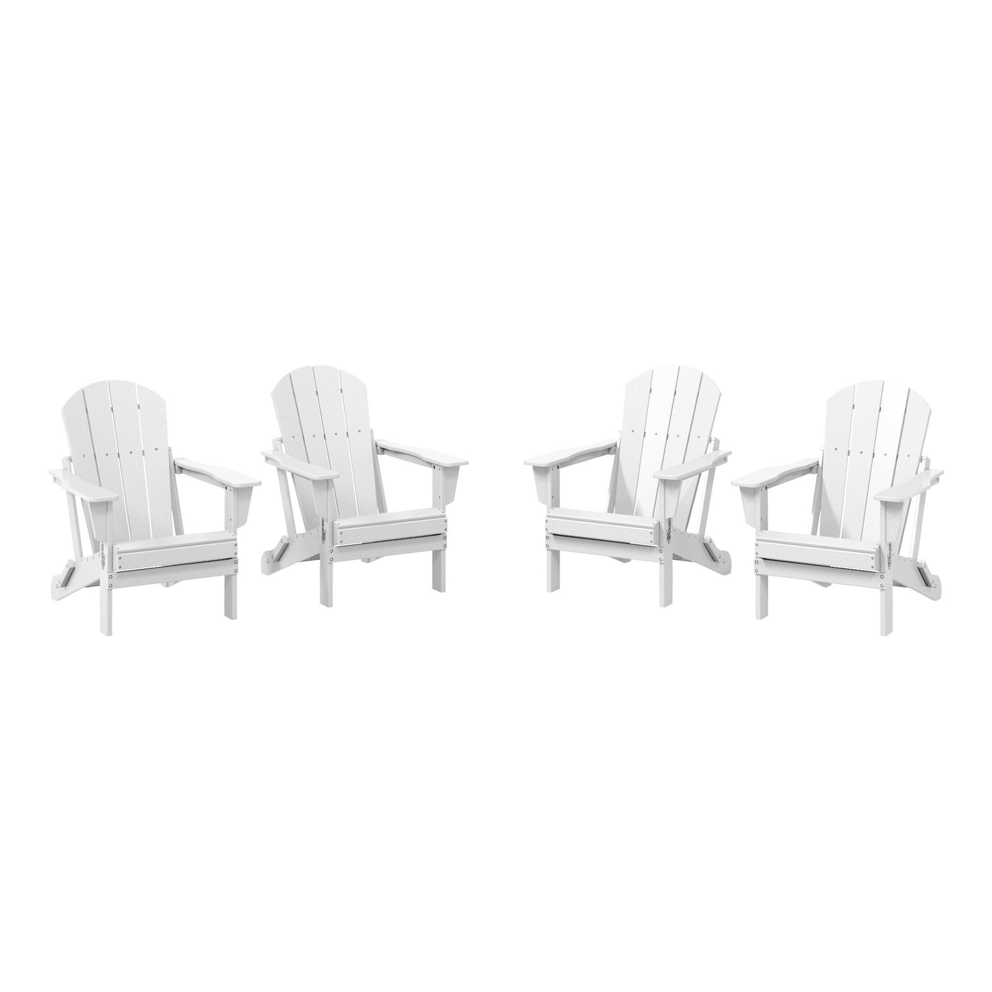 Polytrends Laguna Weather Resistant Outdoor Patio Folding Adirondack Chairs (Set of 4)