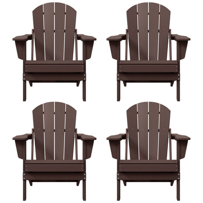 Polytrends Laguna Weather Resistant Outdoor Patio Folding Adirondack Chairs (Set of 4)