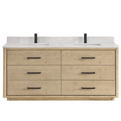 Porto Bath Vanity with White Quartz Stone Top without Mirror