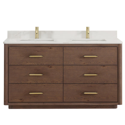 Porto Bath Vanity with White Quartz Stone Top without Mirror