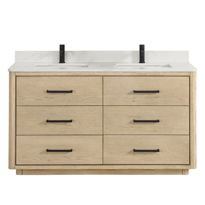 Porto Bath Vanity with White Quartz Stone Top without Mirror