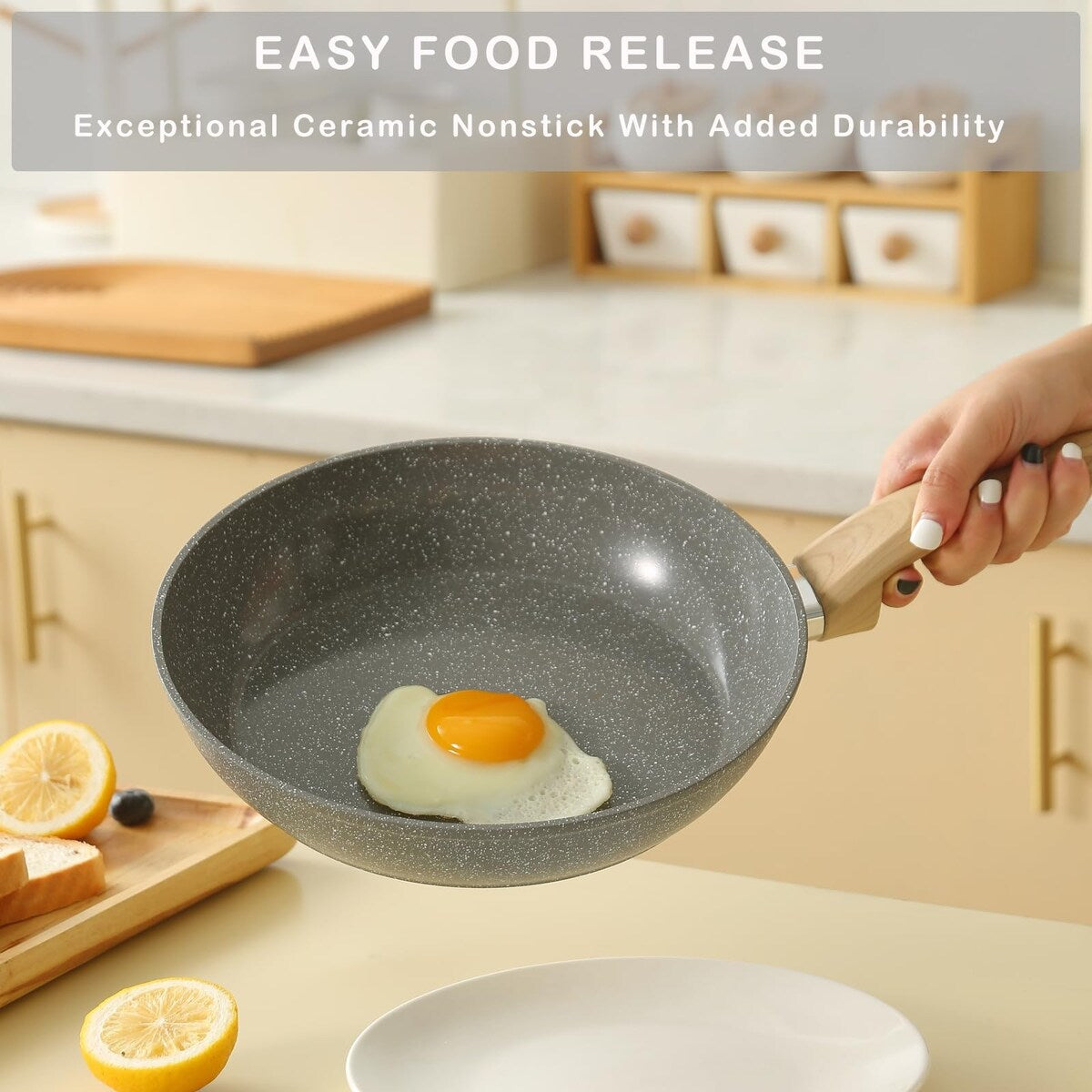 Pots and Pans Set Non stick, Ceramic Cookware Set Nonstick Kitchen Cooking Set w/Frying Pan Saucepan Saute Pan Casserole