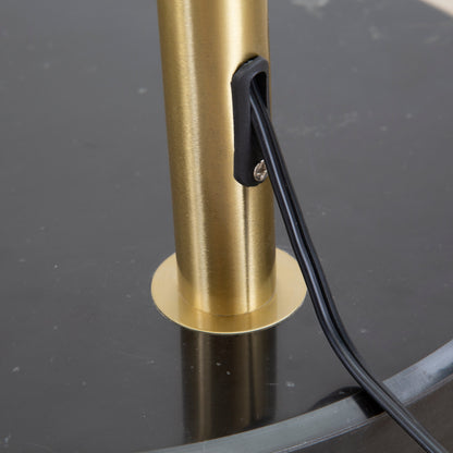 Q-Max 81 Steel Adjustable Arching Floor Lamp With Extra Large Shade and Marble Base