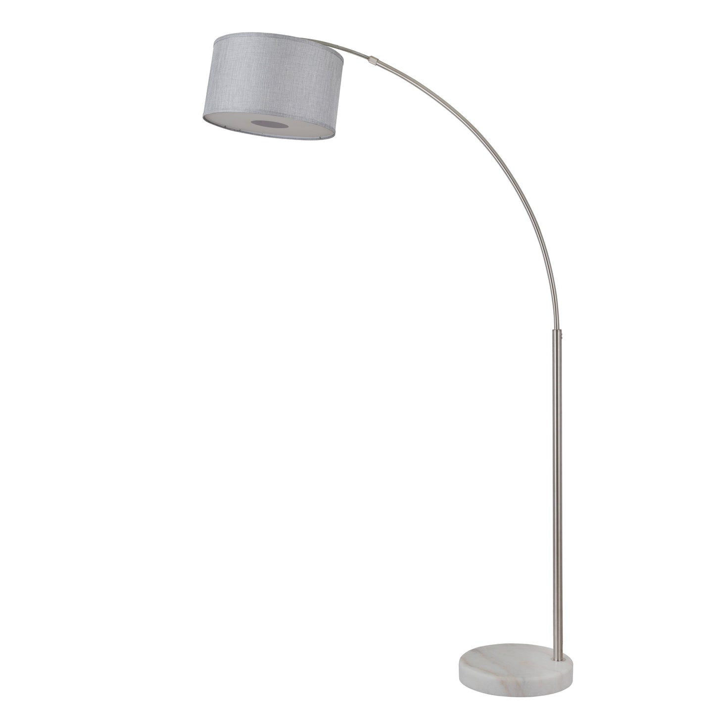 Q-Max 81 Steel Adjustable Arching Floor Lamp With Extra Large Shade and Marble Base