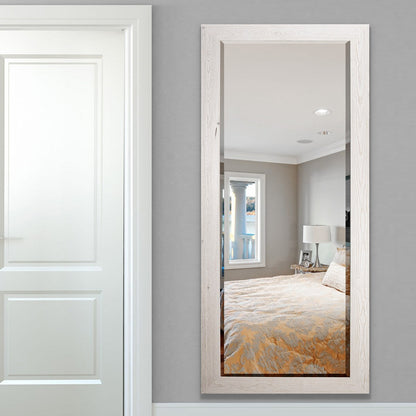 Barnwood Wood Full Length Mirror - Distressed White- 62X27