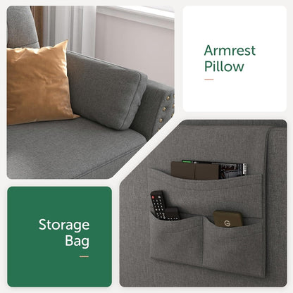 Reversible Sectional Sofa L-Shape Sofa Convertible Couch 4-Seater Sofas Sectional for Apartment Dark Grey