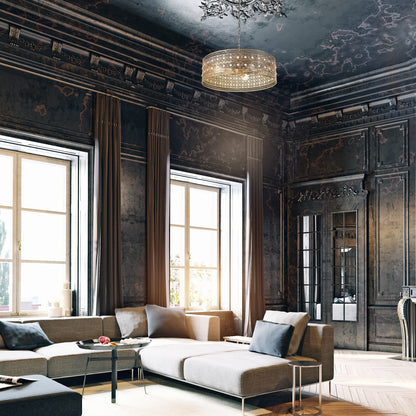 River of Goods Bryar Brass and Crystal 23.5W 3-Light Chandelier - 23.5 x 23.5 x 61.5