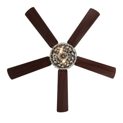 River of Goods Olivia Oil Rubbed Bronze Finish/ Crystal 52-inch LED Ceiling Fan - 52L x 52W x 18.25H - 52L x 52W x 18.25H