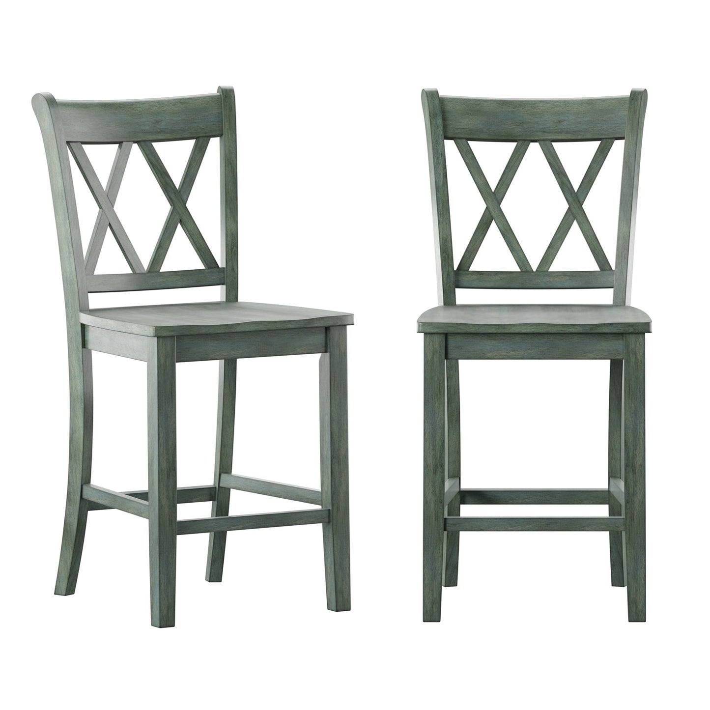 Ronda Double X-Back Counter Height Chairs (Set of 2)
