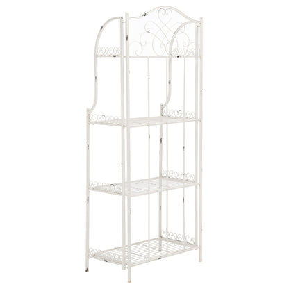 SAFAVIEH Bryn Victorian Wrought Iron 4-Tier Outdoor Bakers Rack - 25 In. W x 15 In. D x 63 In. H - 25W x 15D x 63H