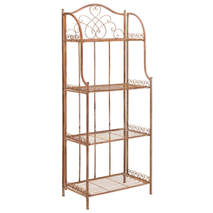 SAFAVIEH Bryn Victorian Wrought Iron 4-Tier Outdoor Bakers Rack - 25 In. W x 15 In. D x 63 In. H - 25W x 15D x 63H