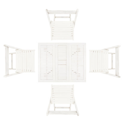 SAFAVIEH Outdoor Brandy 5-Piece Outdoor Dining Table Set - 43Wx35Dx29H