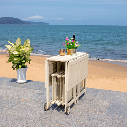 SAFAVIEH Outdoor Brandy 5-Piece Outdoor Dining Table Set - 43Wx35Dx29H