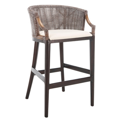 SAFAVIEH Virona Rattan 30-inch Bar Stool - 22.3 W x 20.5 L x 39 H - 22Wx21Dx39H