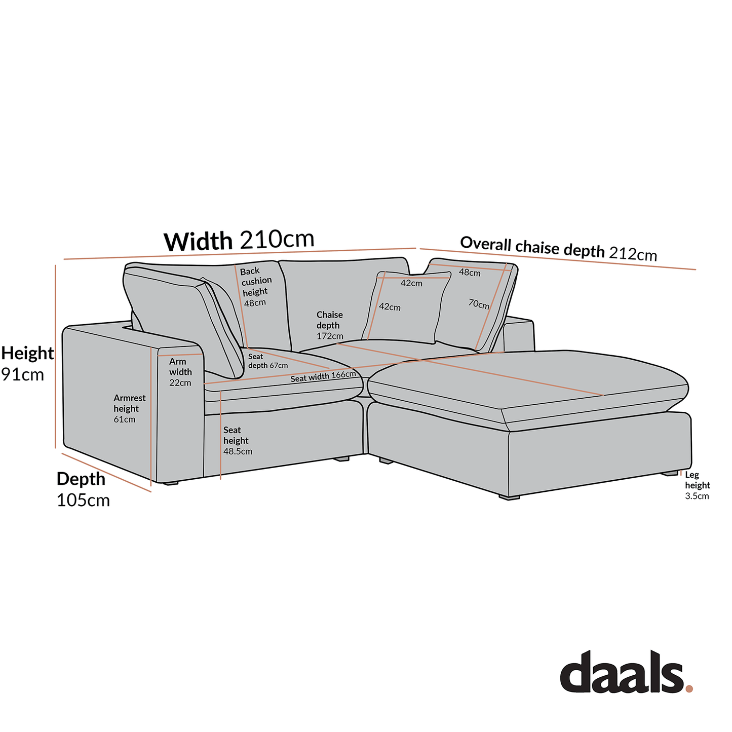 Lutyens Taupe Velvet Modular Sofa, 2-Piece Chaise