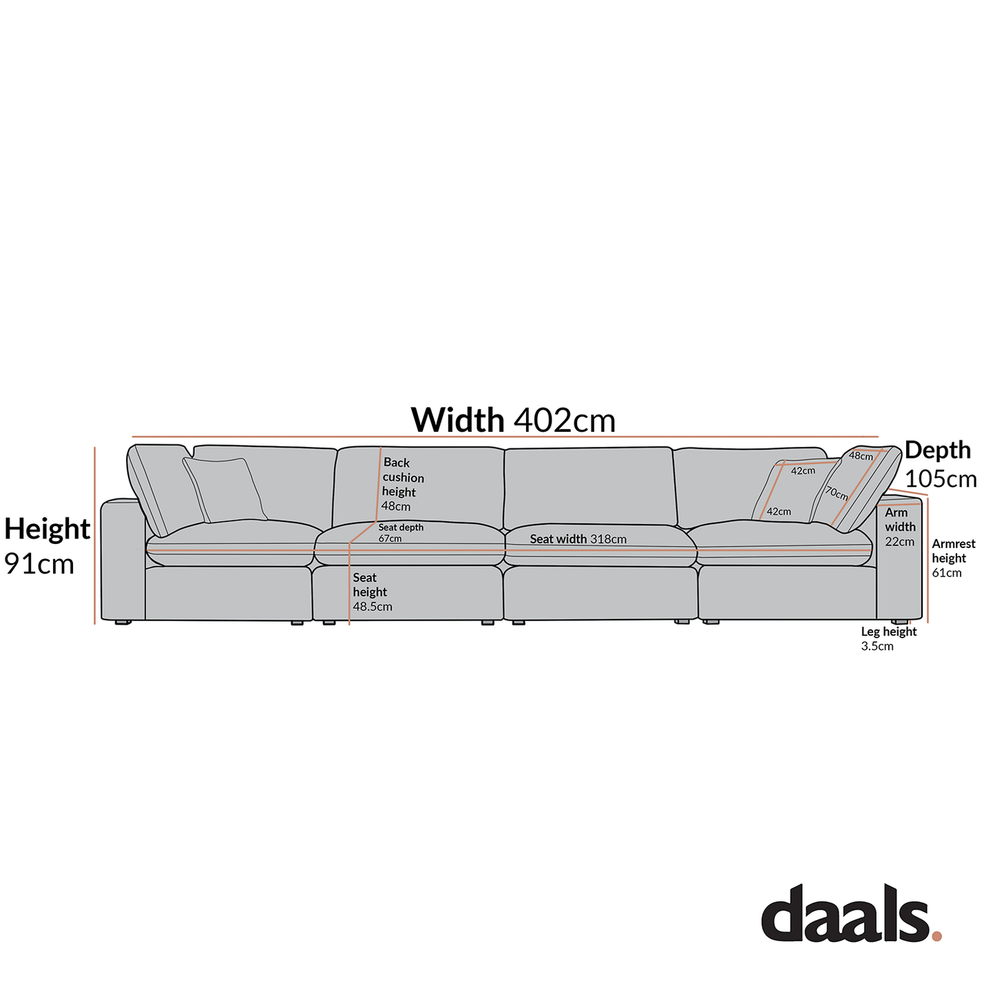 Lutyens Taupe Boucle Modular Sofa, 4-Piece