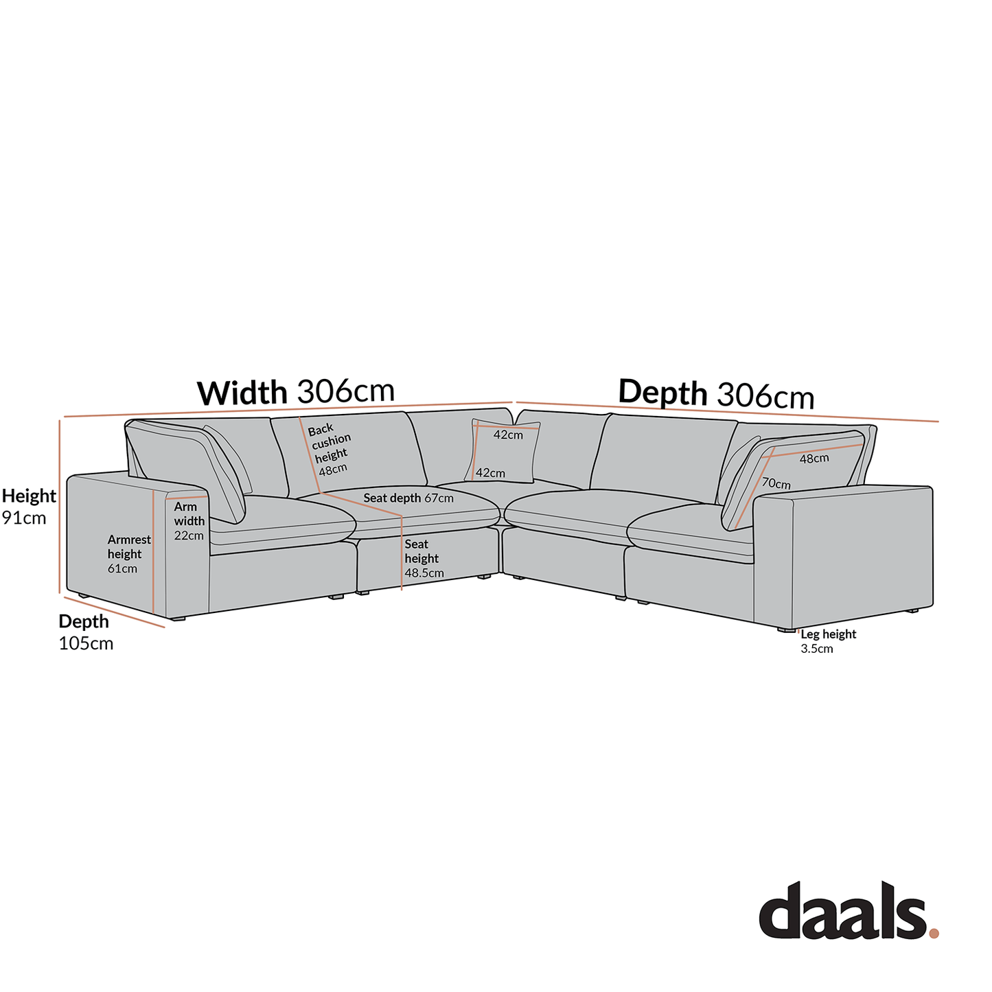 Lutyens Taupe Boucle Modular Sofa, 5-Piece Corner Set