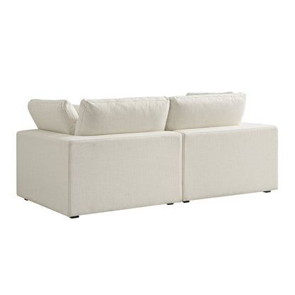 Lutyens Beige Linen Blend Modular Sofa, 2-Piece