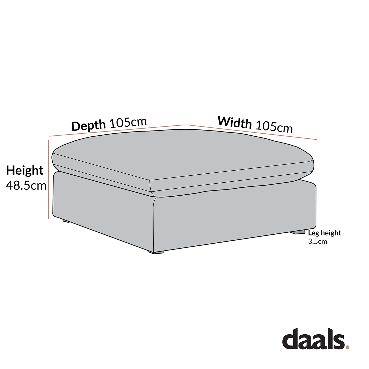 Lutyens Beige Linen Blend Modular Sofa, Stool