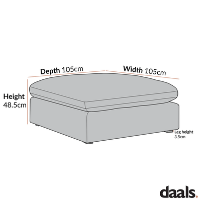 Lutyens Beige Linen Blend Modular Sofa, Stool