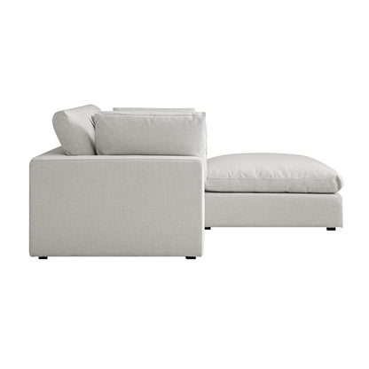 Lutyens Light Grey Linen Blend Modular Sofa, 2-Piece Chaise