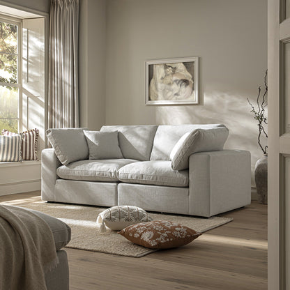 Lutyens Light Grey Linen Blend Modular Sofa, 2-Piece