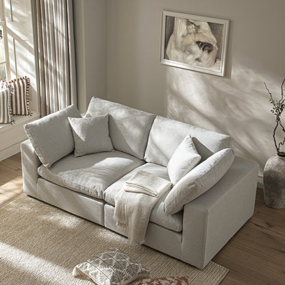 Lutyens Light Grey Linen Blend Modular Sofa, 2-Piece