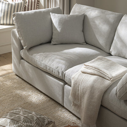 Lutyens Light Grey Linen Blend Modular Sofa, 2-Piece