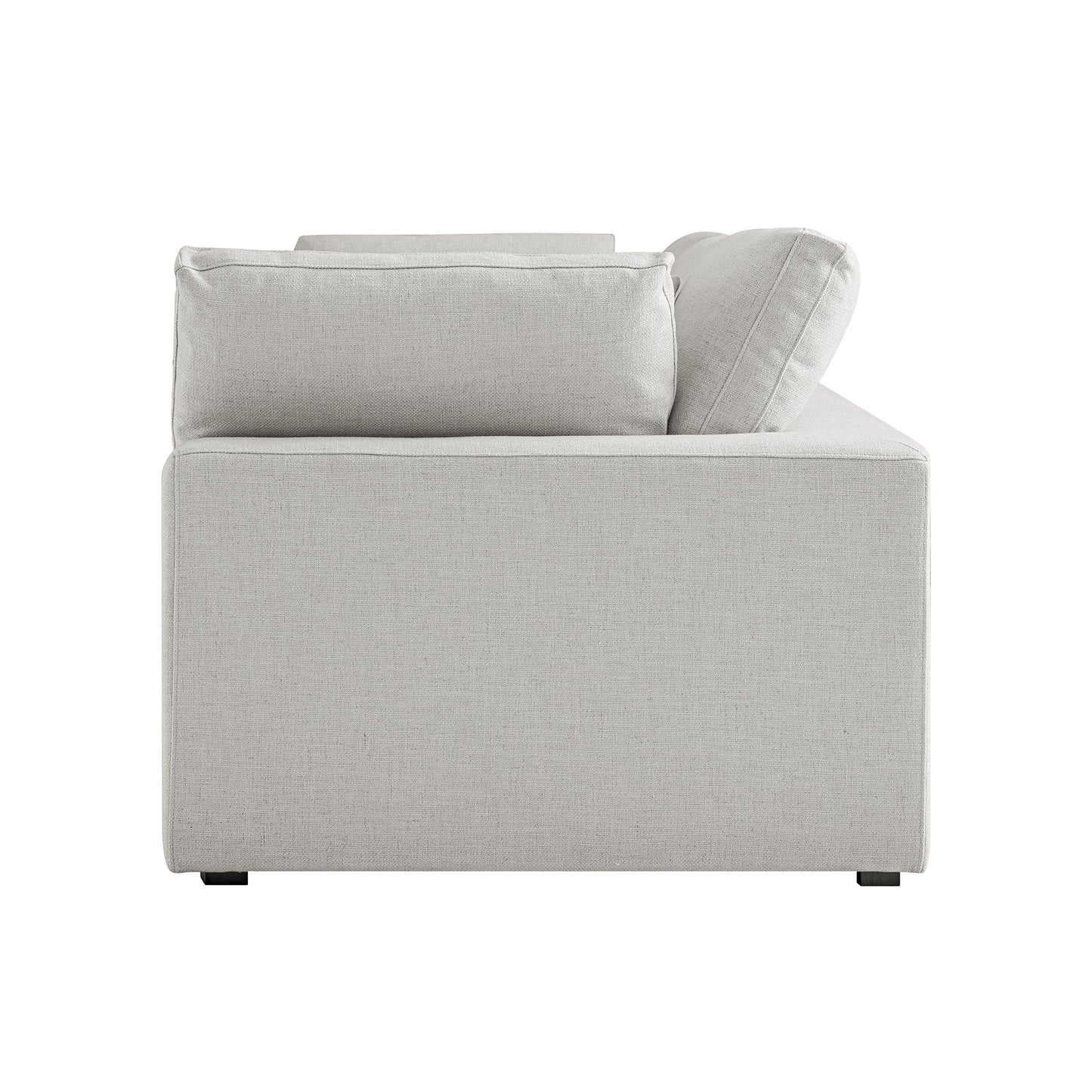 Lutyens Light Grey Linen Blend Modular Sofa, 3-Piece