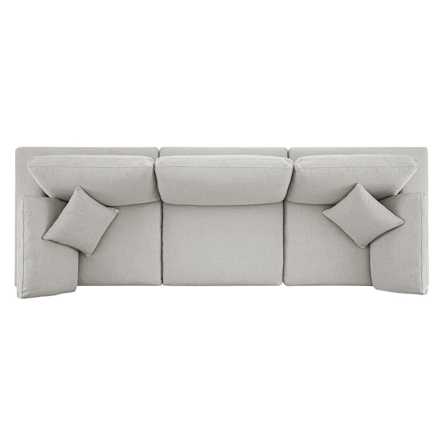 Lutyens Light Grey Linen Blend Modular Sofa, 3-Piece
