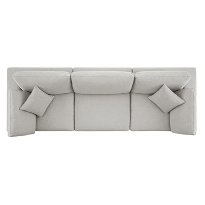 Lutyens Light Grey Linen Blend Modular Sofa, 3-Piece
