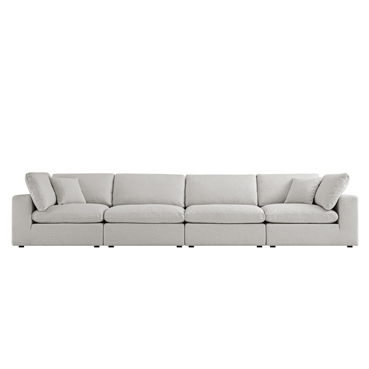 Lutyens Light Grey Linen Blend Modular Sofa, 4-Piece