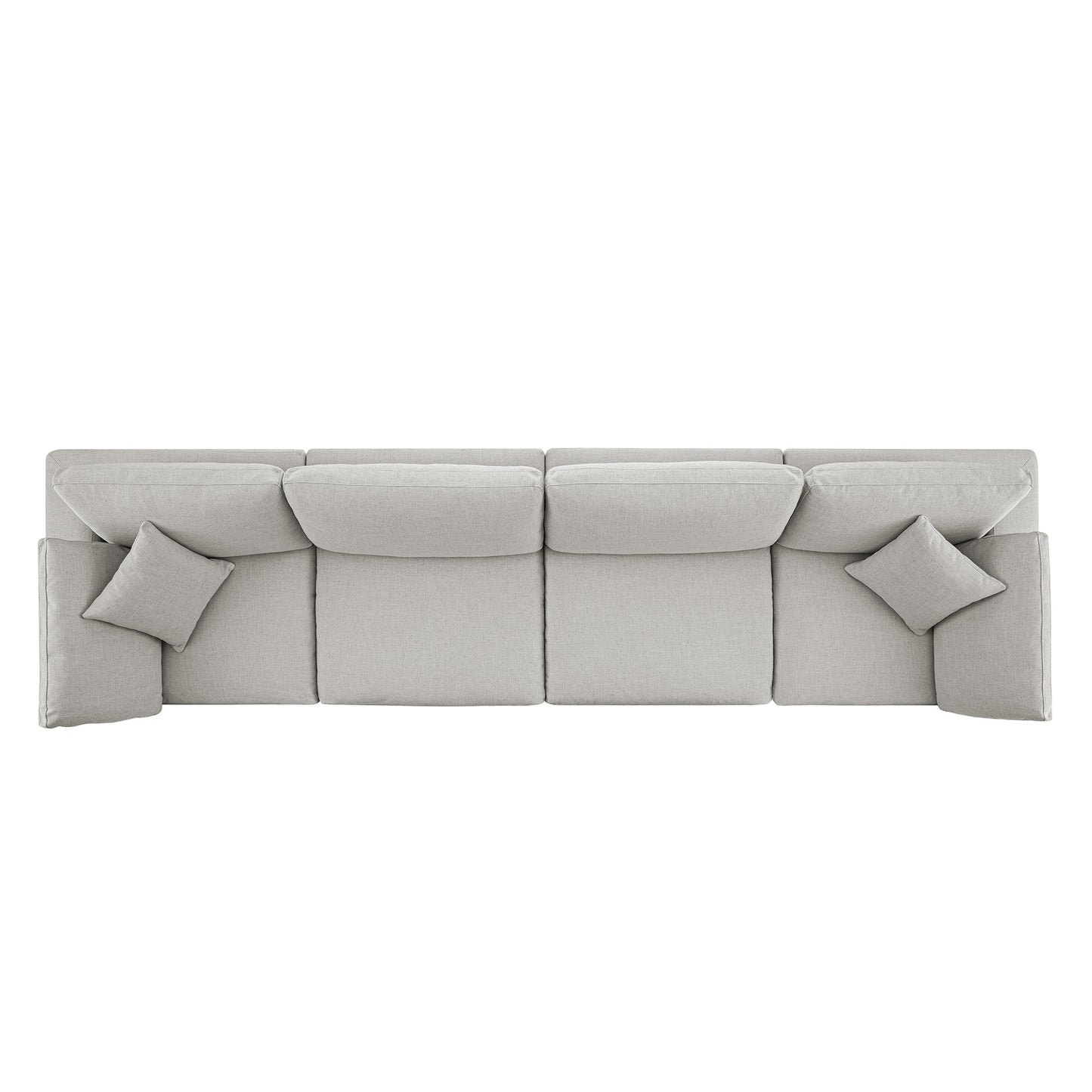 Lutyens Light Grey Linen Blend Modular Sofa, 4-Piece