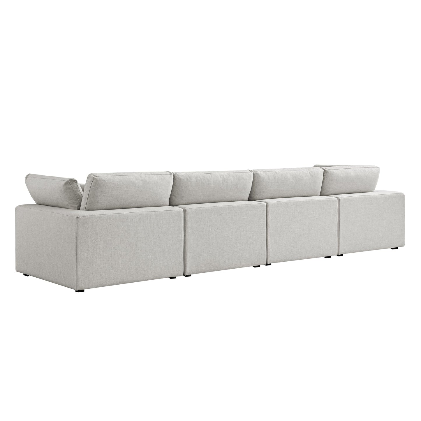 Lutyens Light Grey Linen Blend Modular Sofa, 4-Piece