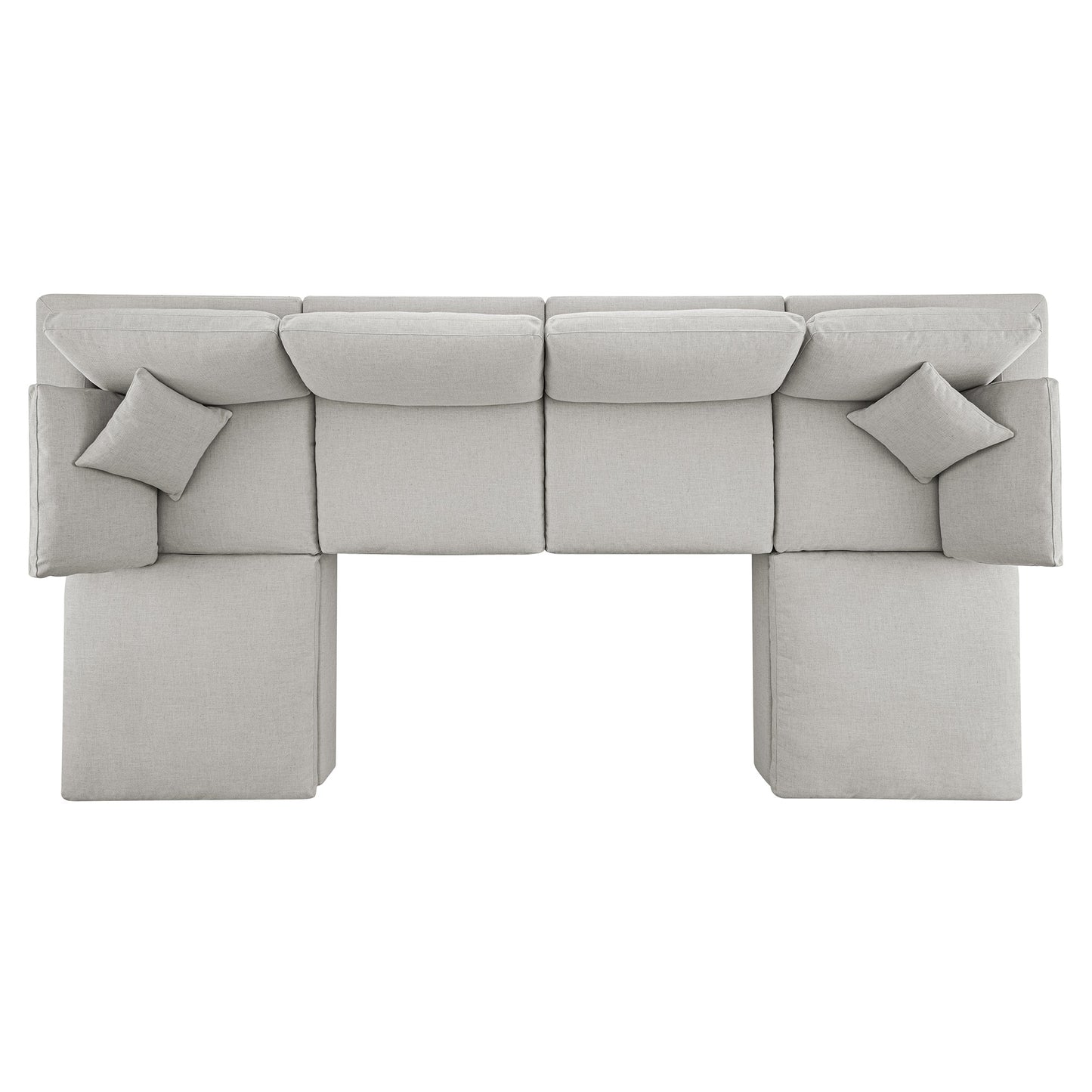 Lutyens Light Grey Linen Blend Modular Sofa, 6-Piece U-Shape Set